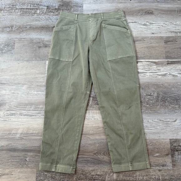 Spanx Olive Green Utility Pants Ankle Straight Leg High Rise Size XL - Picture 1 of 5